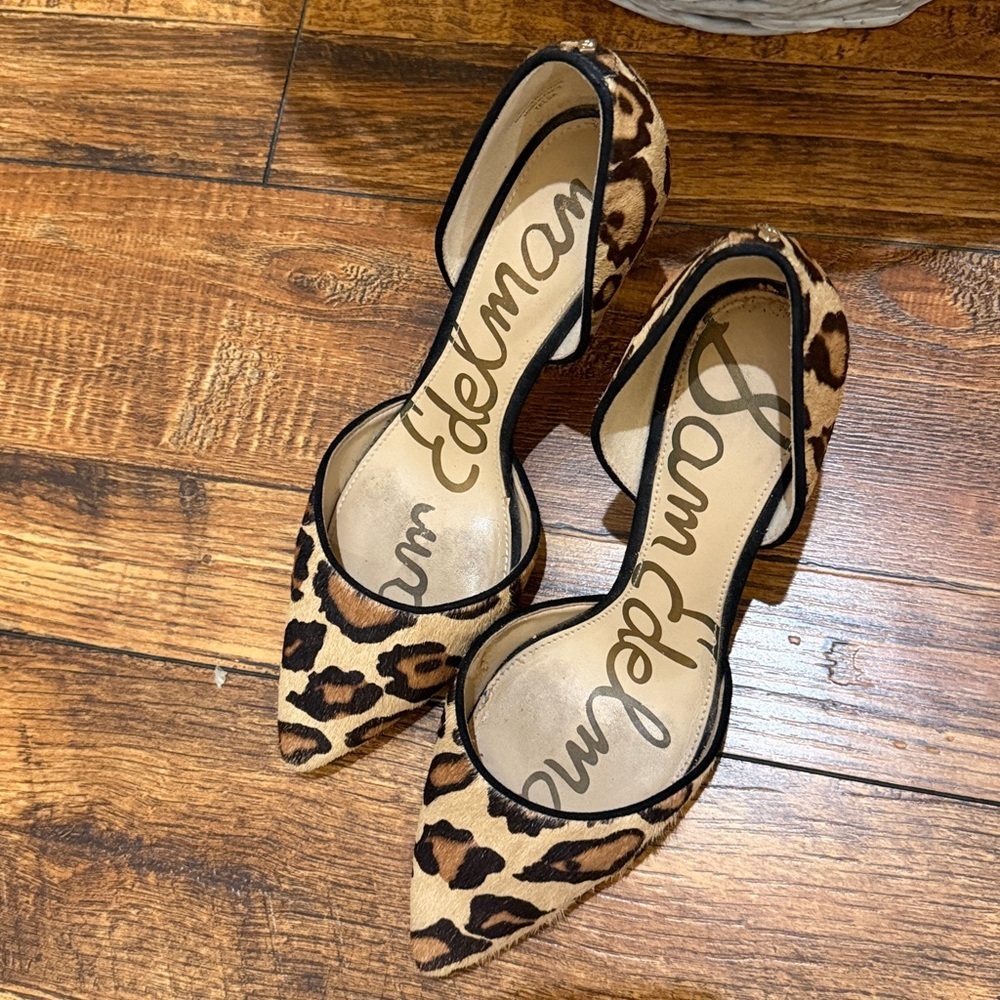 Sam Edelman Tesla Leopard Calf-hair D'Orsay pumps 7 - Picture 5 of 13